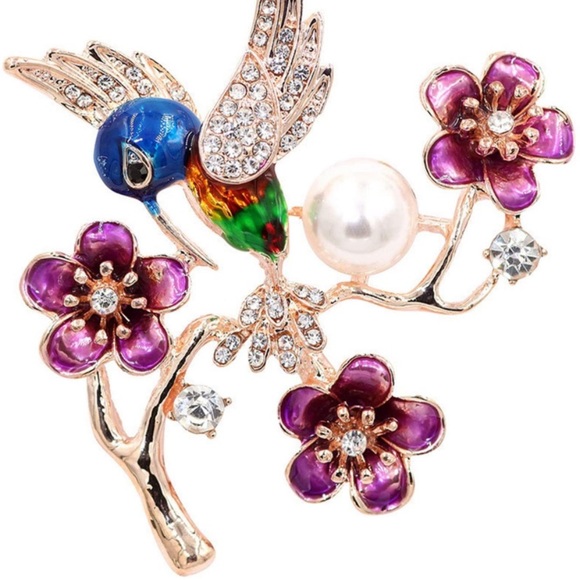 Hummingbird on Flowering Branch Brooch!! - Picture 7 of 7